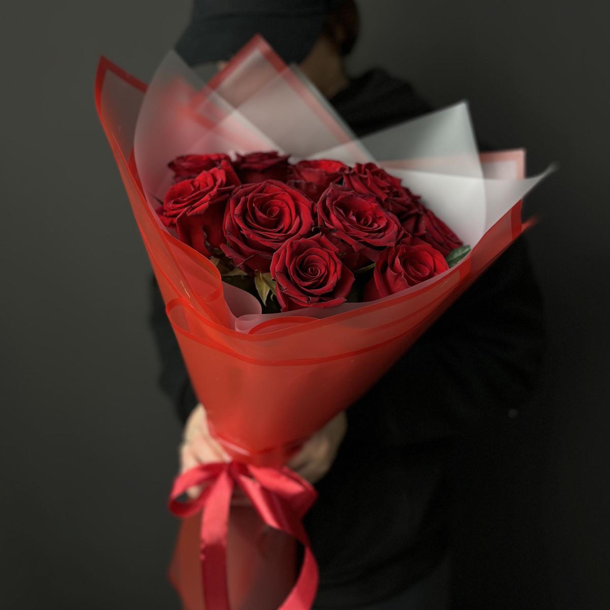 Букеты из красных роз 40 см (Эквадор) артикул  185976