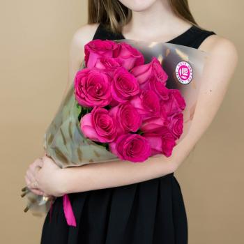 Букет из розовых роз 15 шт 40 см (Эквадор) (код: 86832)