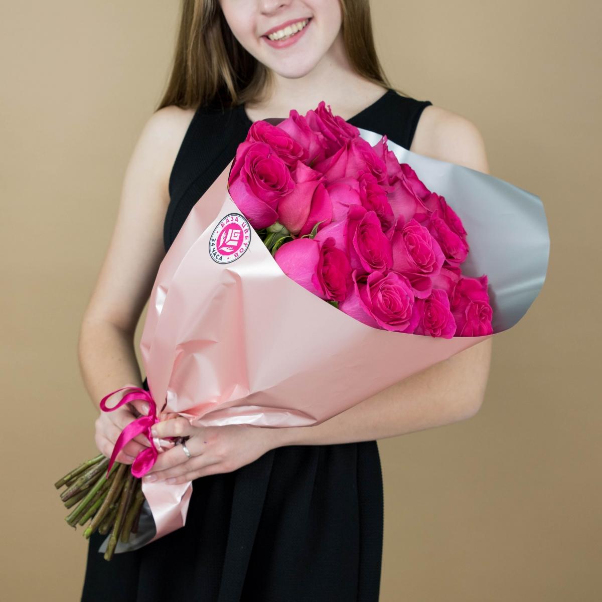 Букет из розовых роз 21 шт. (40 см) (articul  86994)