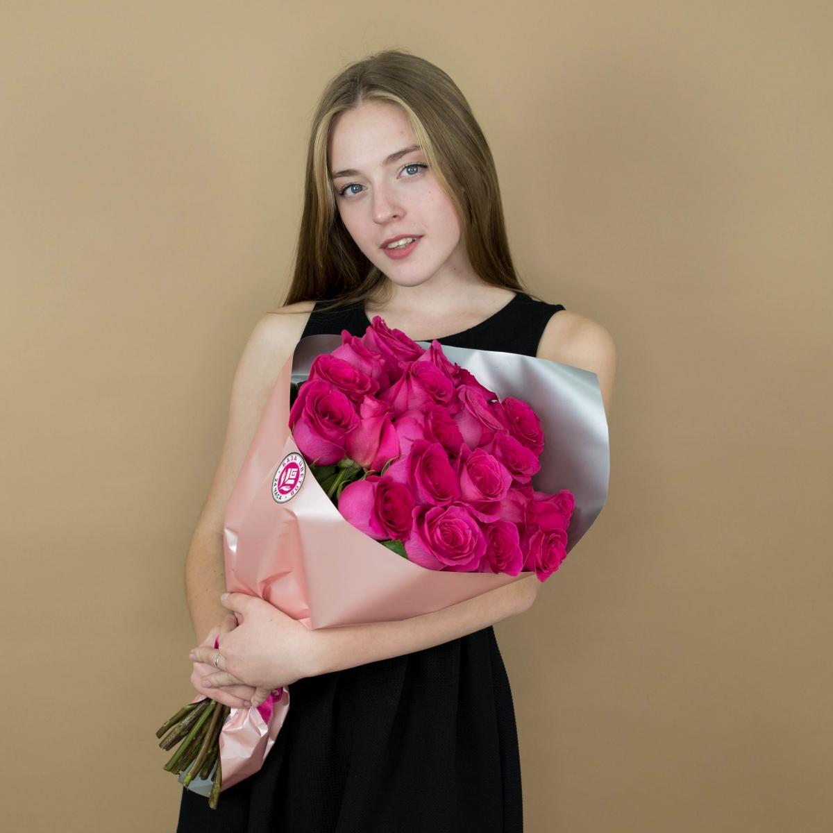 Букет из розовых роз 21 шт. (40 см) (articul  86994)